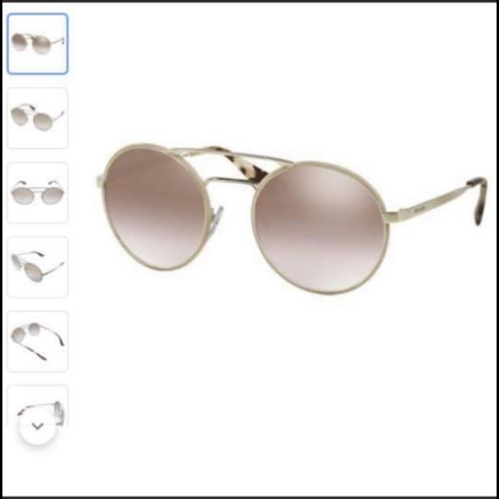 Prada pr51ss aviator double bar silver sunglasses